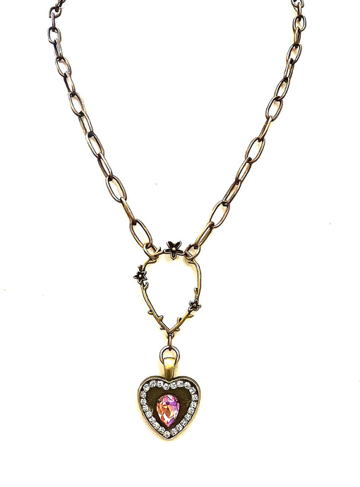 Jeweled Heart Pendant Necklace