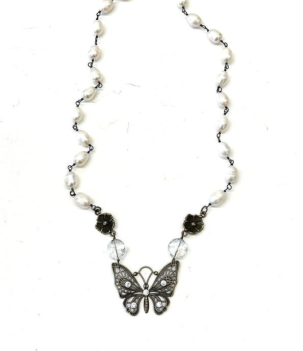 Jeweled Butterfly Necklace