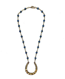 GOLD BEADED HORSE SHOE NECKLACE