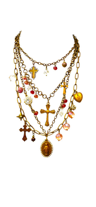 Madonna Cross One of A Kind Necklace