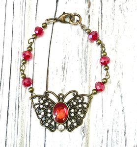 Jeweled Butterfly One of A Kind Bracelet