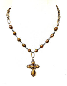 Baroque Cross Necklace