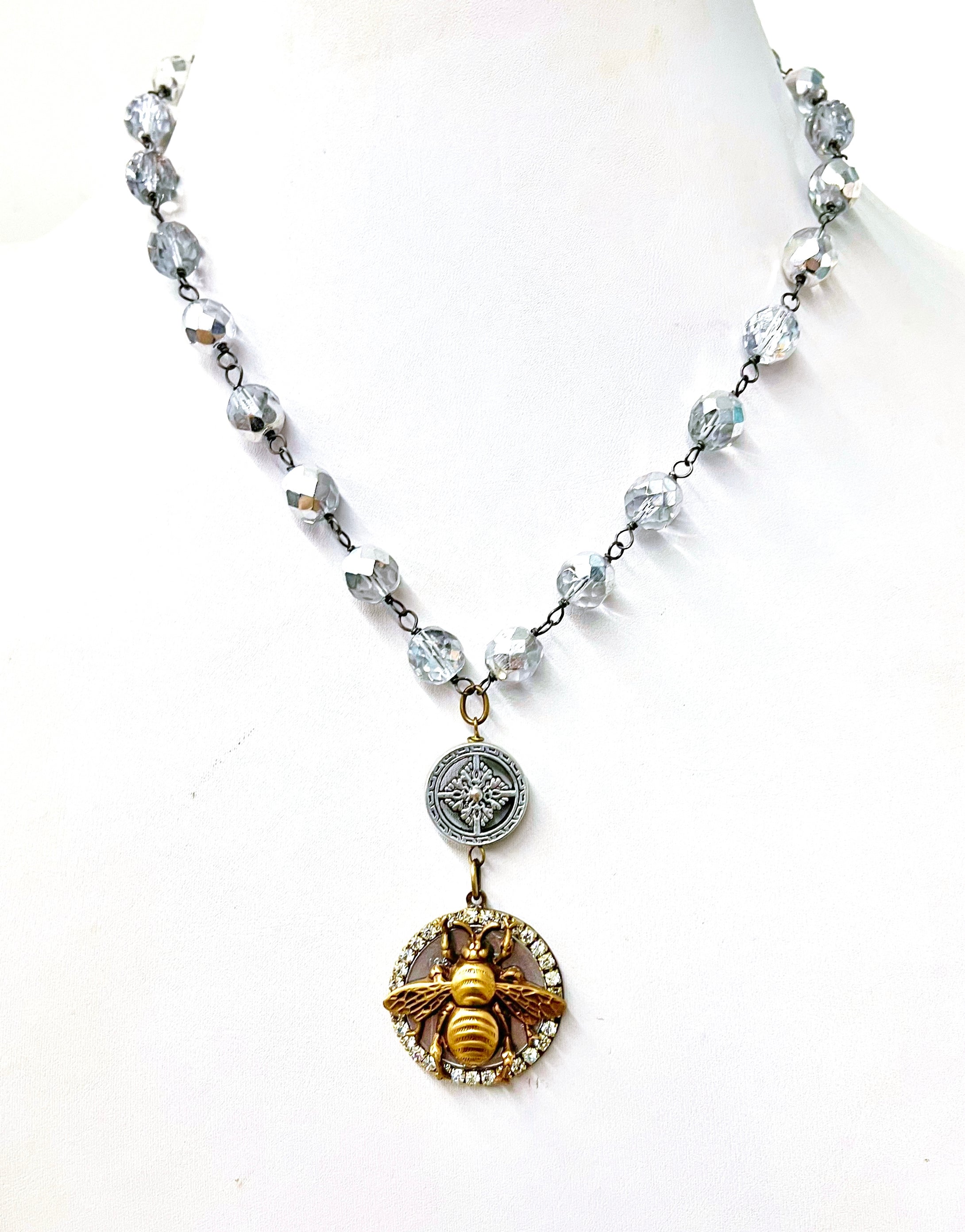 Platinum Bee Necklace