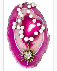 Jeweled Sun Pearl Necklace