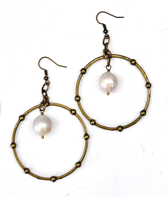 Baroque Pearl Hoop earrings
